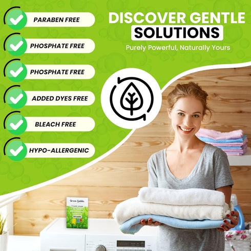 Laundry Detergent Sheets - Eco-Friendly 64 loads Fresh Linen Scent Travel Laundry Detergent Sheets | Plastic Free Laundry Strips W/Recyclable Pack...