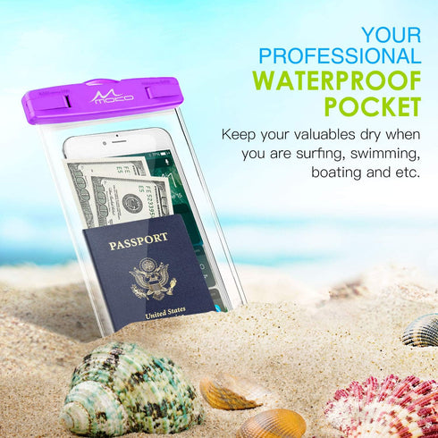 MoKo Waterproof Phone Pouch 4Pack, Underwater Phone Case Dry Bag with Lanyard Compatible with iPhone 14 13 12 11 Pro Max X/Xr/Xs Max/SE 3, Galaxy ...