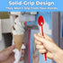 Extra Long, Sturdy Red 8in Premium Sundae Spoons 50ct. Heavy Duty Disposable Plastic Utensils for Ice Cream, Milkshakes, Tea and Floats. Best Stir...