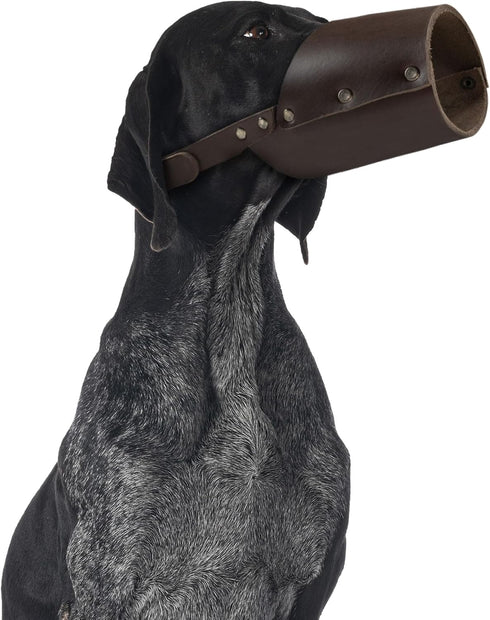 Thick Dog Muzzle Guard, Secure Training Cover, Mouth Guard Mask Prevents Biting Chewing, Anti Barking, Full Grain Leather, Handmade (XL)...