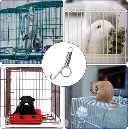 20Pcs Spring Door Latch for Rabbit Cages Spring Latch Hook for Rabbit Cages Multi-Functional Pet Cages Door Spring Latch for Fixing Small Animal, ...