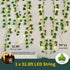 KASZOO 84Ft 12 Pack Artificial Ivy Garland Fake Plants, Vine Hanging Garland with CE Certified 80 LED String Light, Hanging for Home Bedroom Garde...