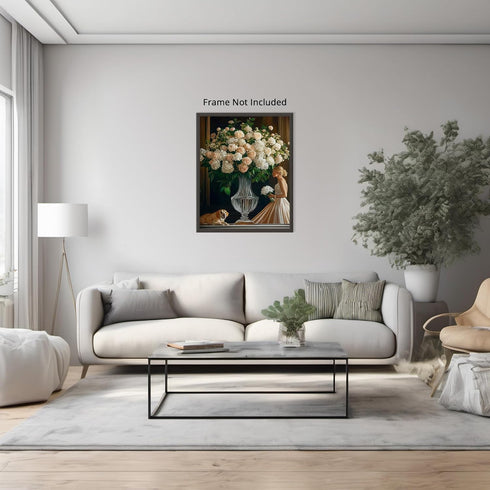 Posterizer 1 pcs-lush arrangement of roses and wild flowers 3-Floral & Botanical Art Gift for Art Lovers Decor for Home & Office- unframed wall ar...