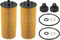 X AUTOHAUX 2 Pcs Engine Oil Filter Replacement 11428570590 11428575210 Oil Fuel Filter for Mini Cooper Clubman ALL4 Base S S ALL4 1.5L L3 - Gas 2....