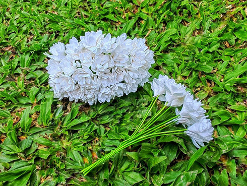 Gypsophila Flower Mulberry Paper Artificial Flowers Wedding Party Decoration DIY Home Decor Craft Cards Supplies Scrapbooking Embellishment (White...