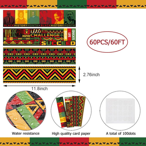 Black History Month Bulletin Board Borders Classroom Decorations, African Worthwhile Commemoration Festival Bulletins Board Wall Decor...