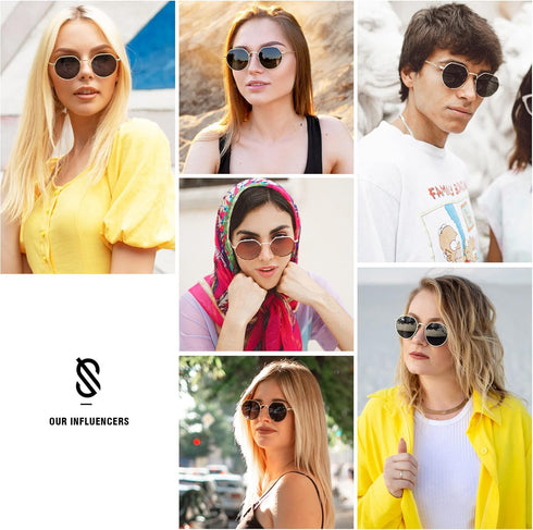SOJOS Round Polygon Polarized Sunglasses for Women Men Retro Classic Vintage Shades SJ1157...