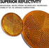 Qty 4 (2 Red/2 Amber) - 2" Inch Round Reflector Bike,Trailer, Truck, Boat, Mailbox, Construction, Signage, Warning with Super Strong Adhesive DOT/...