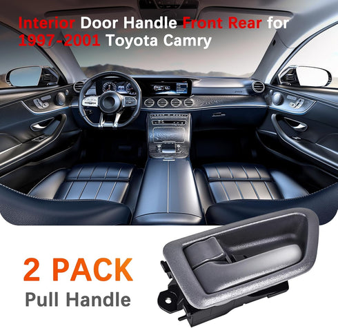 FAERSI 2Pcs Inside Interior Door Handle Front Rear Driver & Passenger Side Replacement for 1997 1998 1999 2000 2001 Toyota Camry, Gray.OE:69206-AA...