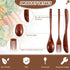 Geiserailie 12 Pcs Wooden Utensils for Eating Wooden Spoon Fork Knife Cutlery Set Kitchen Wood Dinner Flatware Tableware Set Includes Spoon, Fork,...