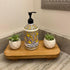 Farmhouse Wood Tray Rustic Wooden Pedestal 12 * 5.5 * 2 inches Decorative Wood Riser for Farmhouse Kitchen Counter Bathroom Room Decor (Brown)...