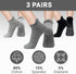 Ankle Socks Set with Non Slip Grips for Yoga, Pure Barre, Exercise, Pilates, Hospital Socks with Breathable Pouch for Women Men Adult Unisex 3 pai...