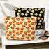 2 Pieces Orange Black Flower Makeup Bag Large Corduroy Cosmetic Bag Capacity Canvas Travel Toiletry Bag Organizer Cute Makeup Brushes Aesthetic Ac...