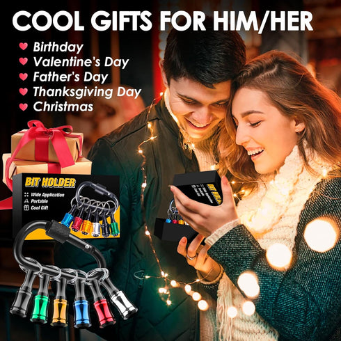 Stocking Stuffers for Men Adults Bit Holder Tools Gifts for Men Gifts Christmas 1/4 Hex Shank Socket Screwdriver Drill Bit Holder Keychain Impact ...