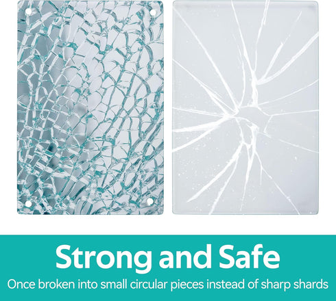 Murrey Home Glass Cutting Board for Kitchen Counter, Tempered Glass Chopping Boards Dishwasher Safe, Small Clear Countertop Tray, Scratch Resistan...