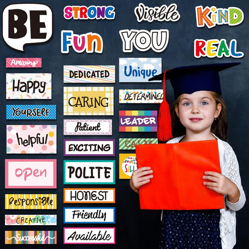 Motivational Classroom Cutouts Inspirational Quotes Classroom Bulletin Board Decorations for School Office Home Wall Art Decoration...