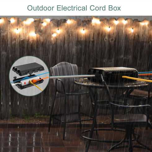 Outdoor Extension Cord Box, Large Waterproof Electrical Cord Box Plug Protector Cable Connection Safety Cover IP54 Water-Resistant for Power Strip...