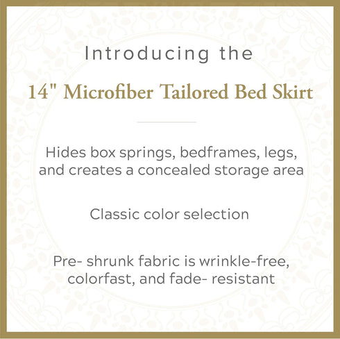 Luxury Hotel Tailored Bed Skirt, Box Pleats, 14 Inch Drop, Twin, Black...
