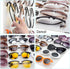 PACMAXI Sunglasses Storage Organizer, Wall Pocket Mounted by Sunglasses, Hanging Eyeglasses Storage Holder, Eyewear Display. (Ivory white, 15 Slot...