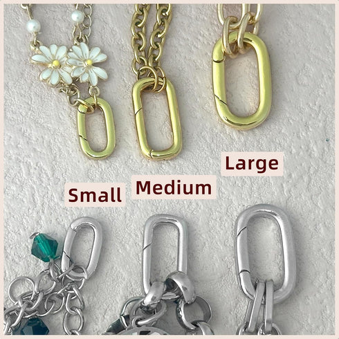 10Pcs Oval Clasp Carabiner Necklace Clasps and Closures Spring Ring Clasp Pearl Necklace Enhancer Connector for Jewelry Finding Necklace Bracelet ...