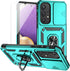 for Samsung Galaxy A35 5G Case with Camera Lens Cover HD Screen Protector, Dual Layer Military-Grade Drop Tested Magnetic Ring Holder Kickstand Pr...