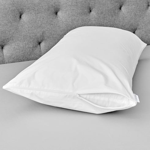 AllerEase Hot Water Wash Breathable Advanced Protection Machine Washable Durable Zippered Pillow Protector, Standard/Queen Size 2 Pack, White...