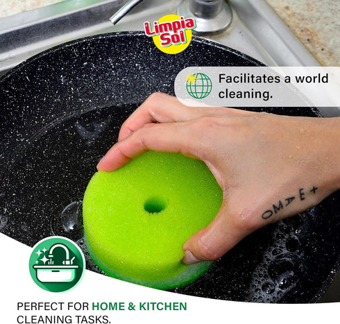 | Pack 6 Citron Scrub Sponge | Cleaning Supplies Sponges | Dish Scrubber - Home & Kitchen Utensils | Cleaning Tools...