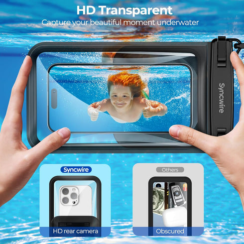 SYNCWIRE Waterproof Phone Case, 2-Pack IPX8 Double Space Waterproof Phone Pouch for iPhone 15 14 13 12 Pro Max XR X SE 2022 8 Samsung S24 S23 S22 ...