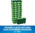 Dawn Power Clean Dual-Sided Scrubber Sponges for Dishwashing, Wave-Shaped Kitchen Sponges for Dish Cleaning, Pack of 12, Green...
