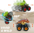 Oriate Dinosaur Monster Truck Triceratops and Carnotaurus Car Toys for Kids 3-5, Dino Stunt Race Push and Go Car, Outdoor Toys for Toddlers Boys G...