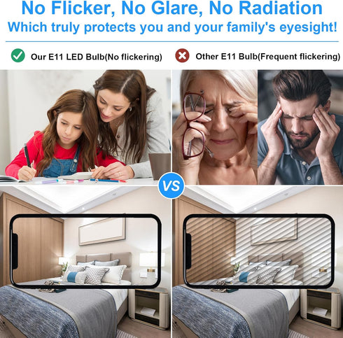 TAIYALOO E11 LED Bulb 75W Halogen Bulbs Equivalent,T4 Mini Candelabra LED Bulb Dimmable,Daylight White 6000K,7W 750LM JDE11 120V 75W LED for Ceili...