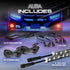 OPT7 Aura Single Row Expansion Pack - 2pc 12” RGB Multicolor LED Strips w/Splitters and Extension Wires for Interior, Wheel Well, Grille, Motorcyc...