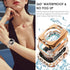 Surace Metal Band for Apple Watch Bands 40mm for Women Series 6 5 4, Bling Diamond Rhinestone Link Bracelet with 2 in 1 Waterproof Bling Case Lace...