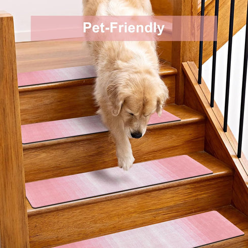 OJIA Extra Non-Slip Stair Treads for Wooden Steps, 30"X8" Indoor Stair Runners Slip Resistant Stair Rugs Safety Mats for Dogs, Kids & Elders, Rubb...