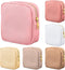 Remerry 6 Pcs Nylon Cosmetic Bag Travel Make up Pouch Toiletry Bag with Zipper Preppy Makeup Bag Waterproof Makeup Organizer Bag Set for Women Gir...