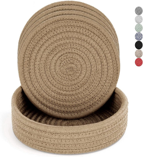 Trivets for Hot Dishes, Trivets for Hot Pots and Pans, Hot Pads for Countertops, Coasters 4 Pcs and Storage Basket 1 Pack, Pot Holders for Kitchen...