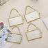 JUXYES Set of 4 Mini Brass Wall Hanging Photo Frame, Glass Hanging Picture Artwork Display Frame, Double Glass Floating Frame Style Gallery Wall F...