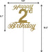 2nd Birthday Cake Topper, Birthday Party Decorations with Premium Gold Glitter...