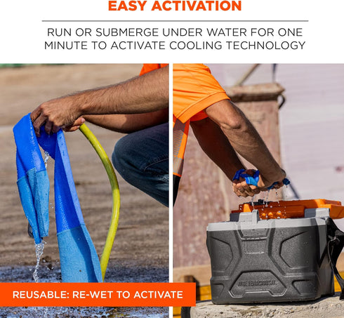 Ergodyne Chill Its 6604 Cooling Towel, Long Lasting Cooling Relief, Microfiber Cleaning Cloth Ends 35.00" x 8.00"...