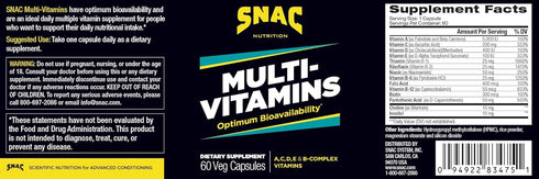SNAC Multi-Vitamins Daily Supplement with Optimum Bio-Availability, 60 Capsules...
