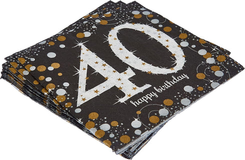 Sparkling Celebration 40 Luncheon Multicolor Paper Napkins ( 6.5" x 6.5" ) - Pack Of 16, Premium Quality & Eye-catching Design - Perfect For Birth...
