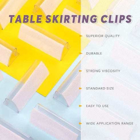 Swpeet 30Pcs Table Skirting Clips Kit, Tablecloth Clips for Table 3/4" - 1" with Hook and Loop Perfect for Wedding Home Meeting Party Picnic Patio...