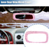 X AUTOHAUX Bling Car Mirror Accessories Charm Shining Car Rear View Mirror Decorative Cover Faux Crystal Rhinestone Car Interior Trim for Women Pi...