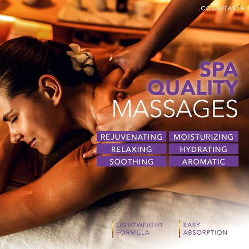 Lavender Relaxation Massage Oil - No Stain 100% Natural Blend of Spa Quality Oils for Soothing, Calming, Aromatic Massage Therapy 8.8 oz by Cosmet...