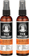 Grandpa Gus's Natural Tick Repellent Spray, Up to 8 Hours Time-Release Plant-Based Actives, Non-Greasy, No Stains, No DEET, 4 oz (Pack of 2)...