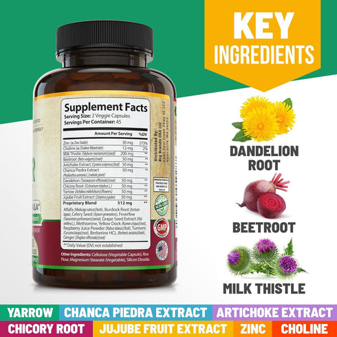 Advanced Liver Cleanse Detox & Repair Formula for Adult with Milk Thistle, Organic Liver Detox & Support Supplement for Men and Women, 90 Pills Li...