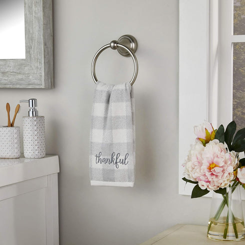 SKL Home by Saturday Knight Ltd. Thankful Plaid Hand Towel (2-Pack), Gray...