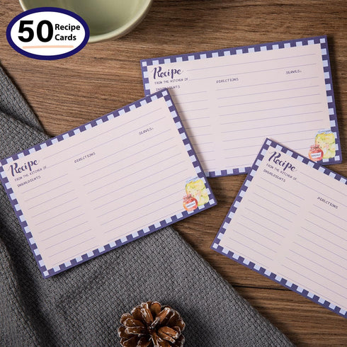 Recipe Cards 4x6 Inch, Cut Thicken Card Stock Double Sided Recipe Cards, 50-Pack (Seasoning)...