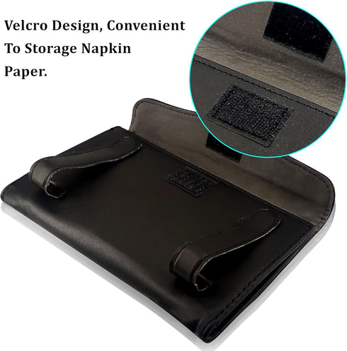 Car Sun Visor Tissue Box Holder,Dermasy Hanging Car Sparkly Crystal PU Leather Napkin Case Holder Bling car Accessories for Women and Ladies (Blac...