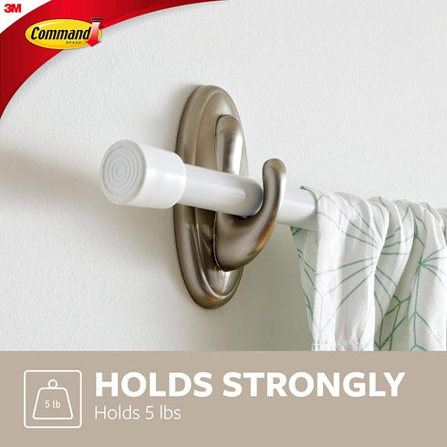 3M Command 17053BN Traditional Plastic Hook, Large, Brushed Nickel...